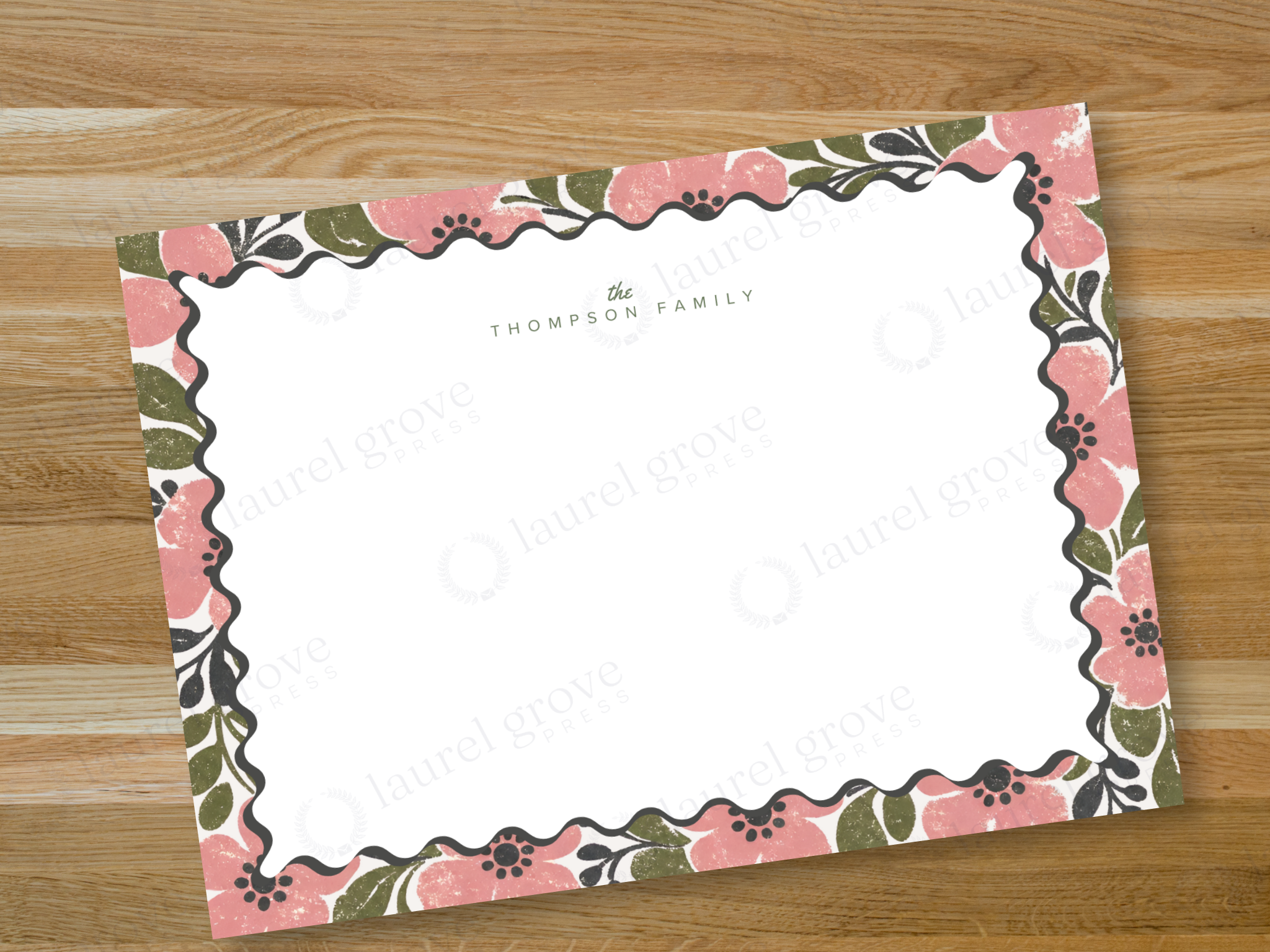 Block Print Floral Notecards - Image 1